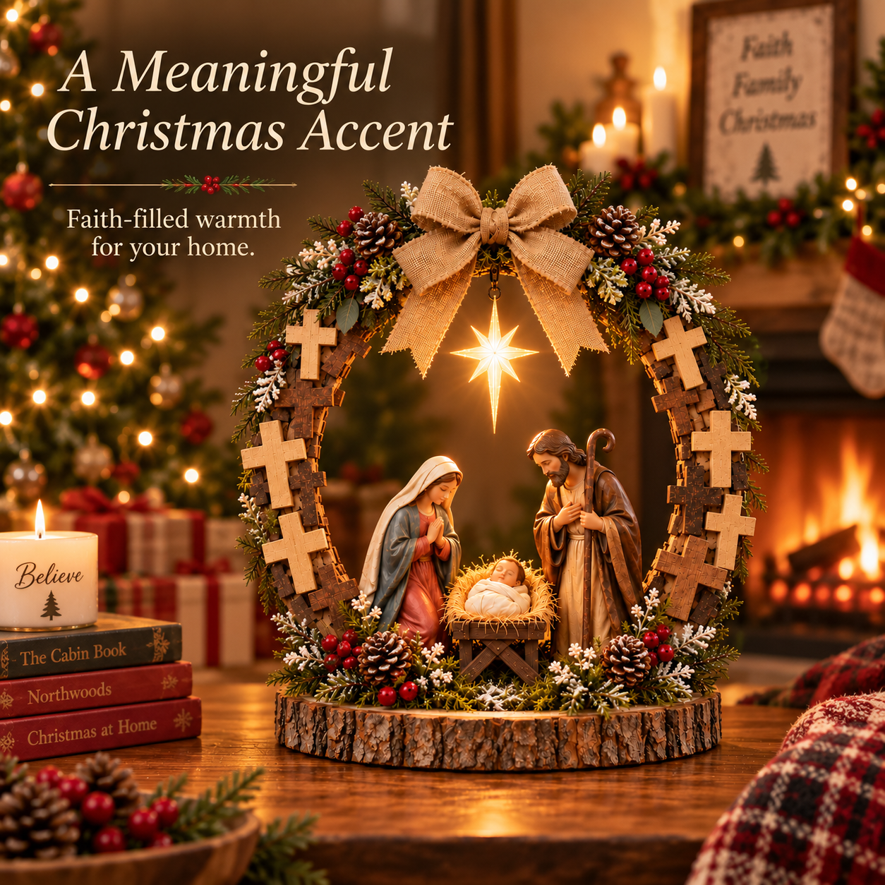 Faith-filled Christmas nativity decoration