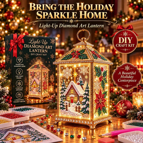 ✨ Christmas Glow — DIY Light-Up Diamond Art Lantern