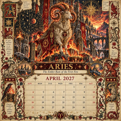 📅Hardcover-Spiral 2027 Zodiac Grimoire Calendar™ -✨12 Signs, 12 Forbidden Chapters