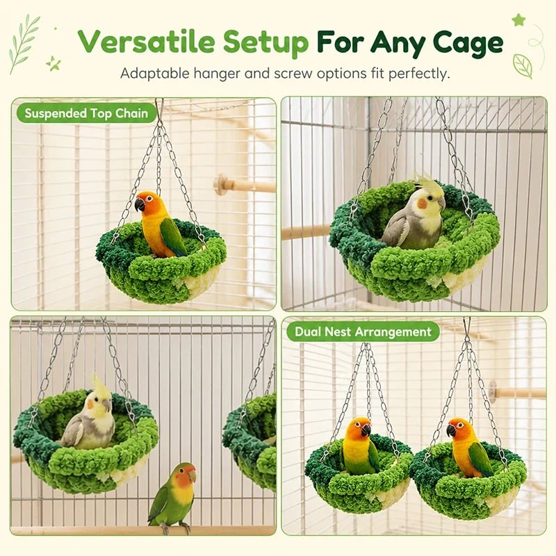 🧶Cozy Bird Hammock – Soft Hanging Cage Bed ✨