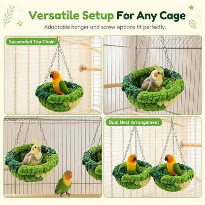 🧶Cozy Bird Hammock – Soft Hanging Cage Bed ✨