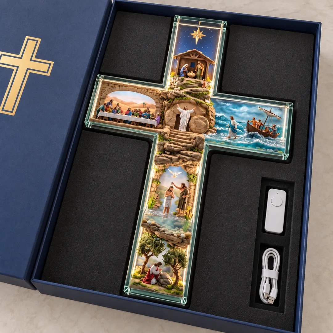 ✝️The Story of Jesus in Six Scenes™ Illuminated Cross Wall Décor(❤same as the video)