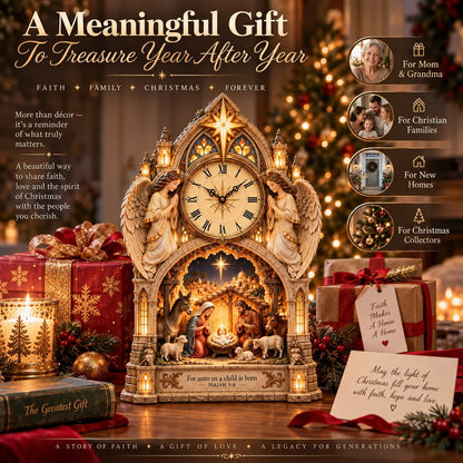 🔥🪽Bethlehem Nativity Cathedral Clock – A Glowing Tribute to the Christmas Story