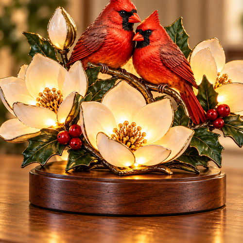 Cardinal Blessing Bloom Figurine