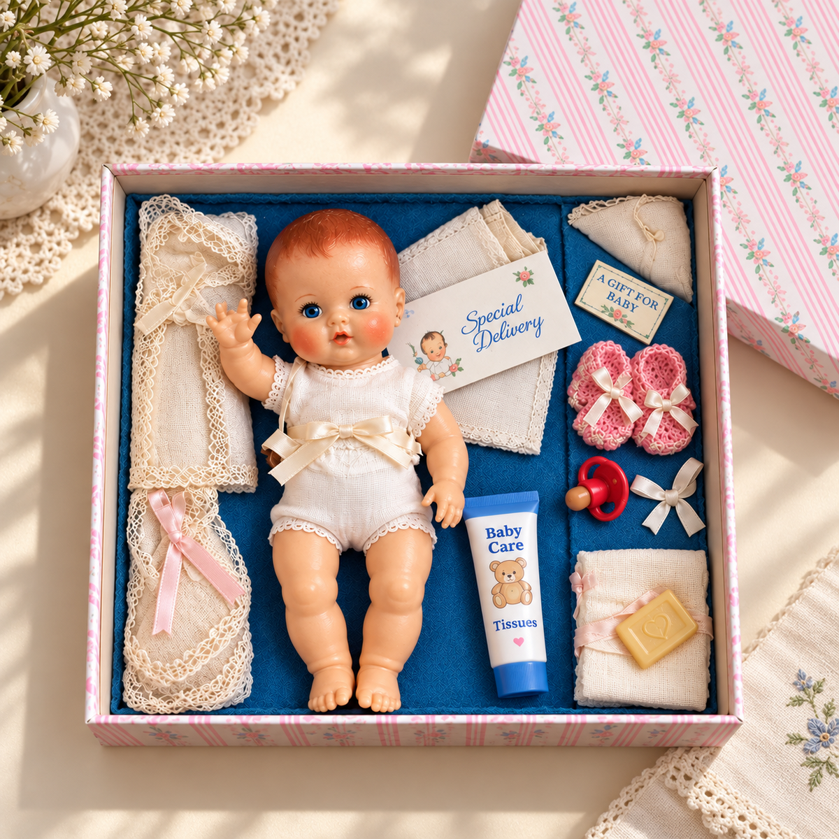 🎀A Little Box of Yesterday — 👶Vintage Baby Doll Keepsake Gift Set