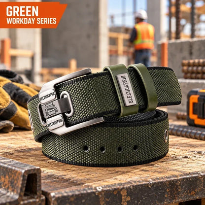 100% Handmade in USA-🔥 No-Hole Adjustable Stretch Work Belt with Square Metal Buckle