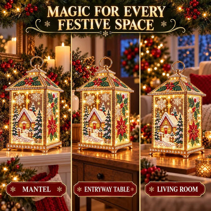 ✨ Christmas Glow — DIY Light-Up Diamond Art Lantern