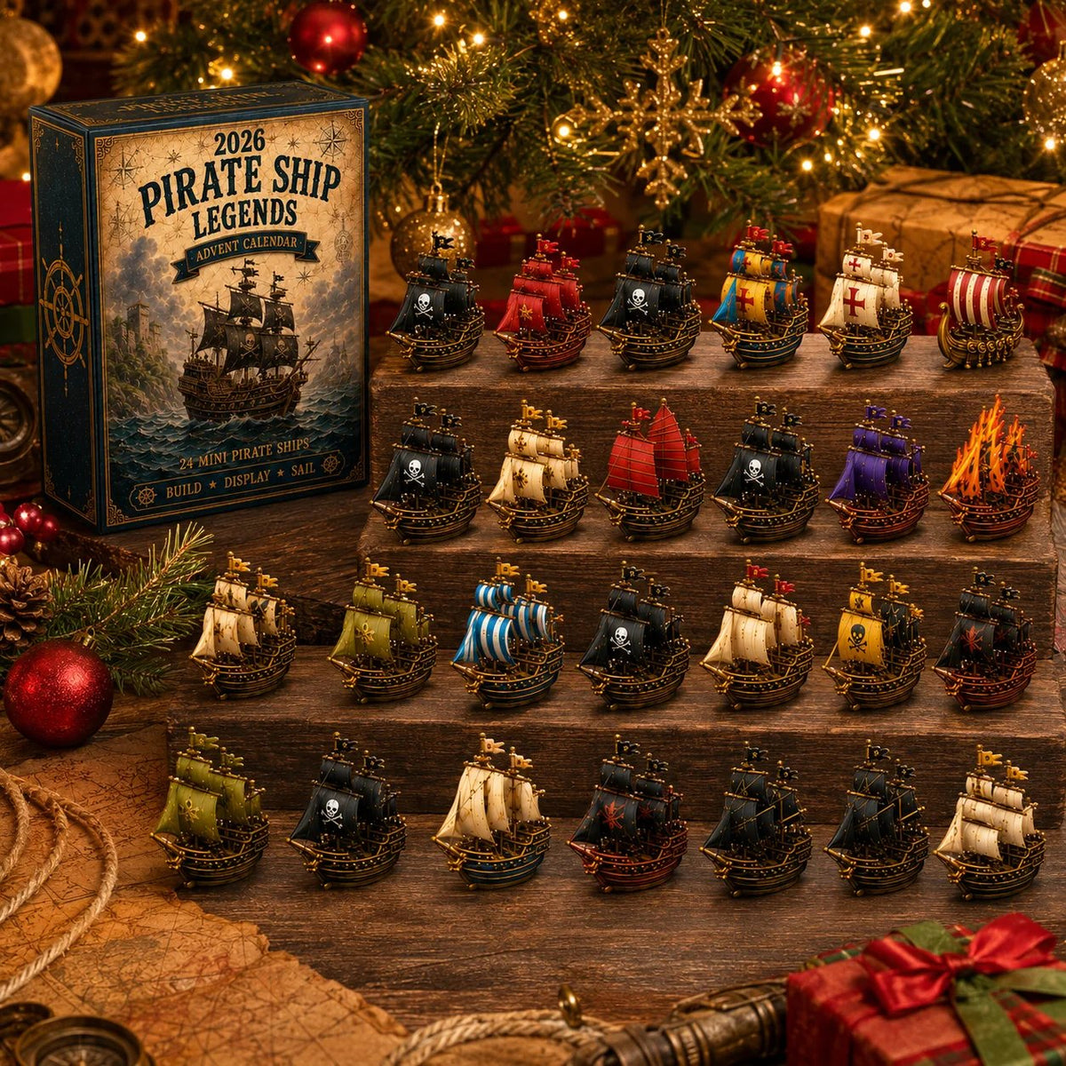 ⚓Pirate Ship Legends Advent Calendar 2026 –  Collector-Grade Miniature Ships