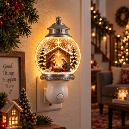 2027 Nestmiro® Cuentos de Navidad que brillan  Luz nocturna de globo de nieve enchufable