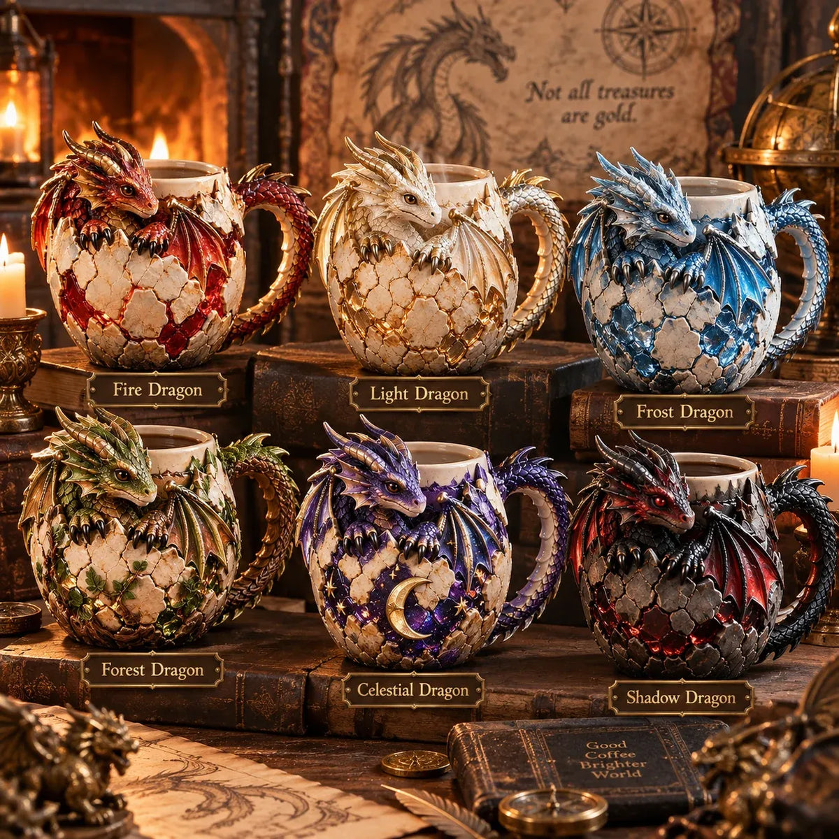 🔥😍Fantasy Dragon Mug Collection | 6 Designs with Sculpted Dragon Details☕🐉