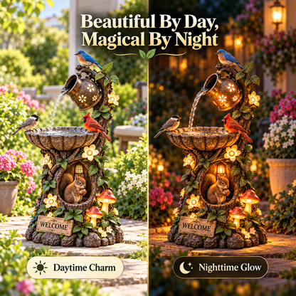 ⏰Limited Stock 49% OFF -🐿️ Solar Birdbath Fountain Garden Deco(❤Same as the video)r