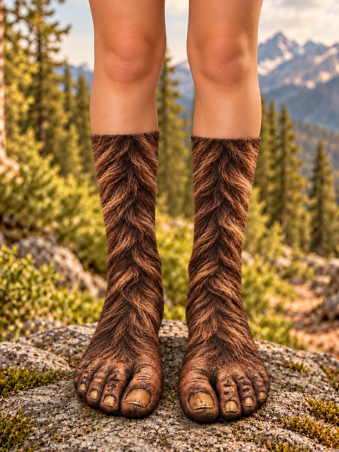 3D Wild Feet Christmas Creature Illusion Socks – Funny Costume Gift for Kids & Adults