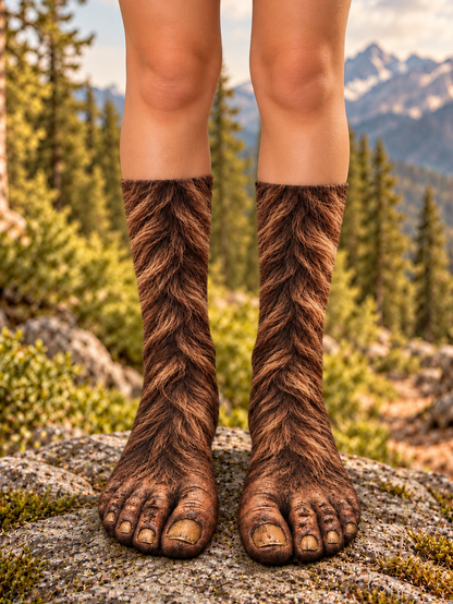 3D Wild Feet Christmas Creature Illusion Socks – Funny Costume Gift for Kids & Adults