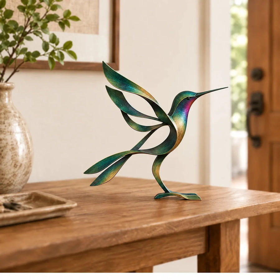 Hummingbird metal sculpture