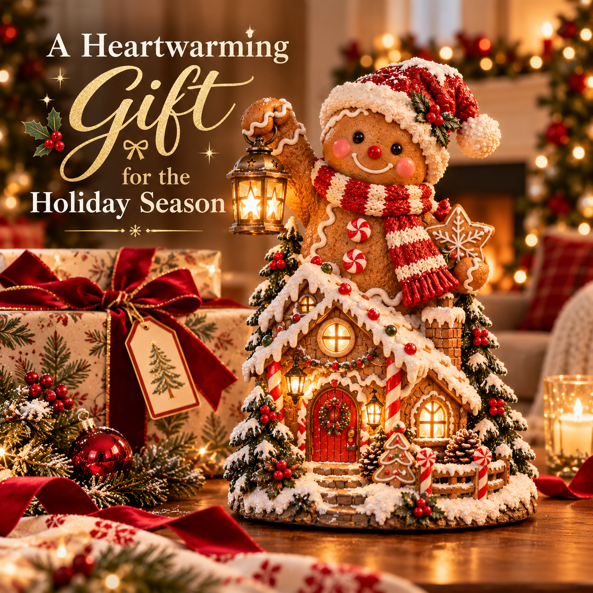 🎄✨ Cozy Christmas Cottage™ – Lighted Holiday Figurine Collection