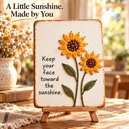🌻✨Bloom & Create DIY Floral Yarn Art Plaque Kit - A Handmade Keepsake from the Heart❤️