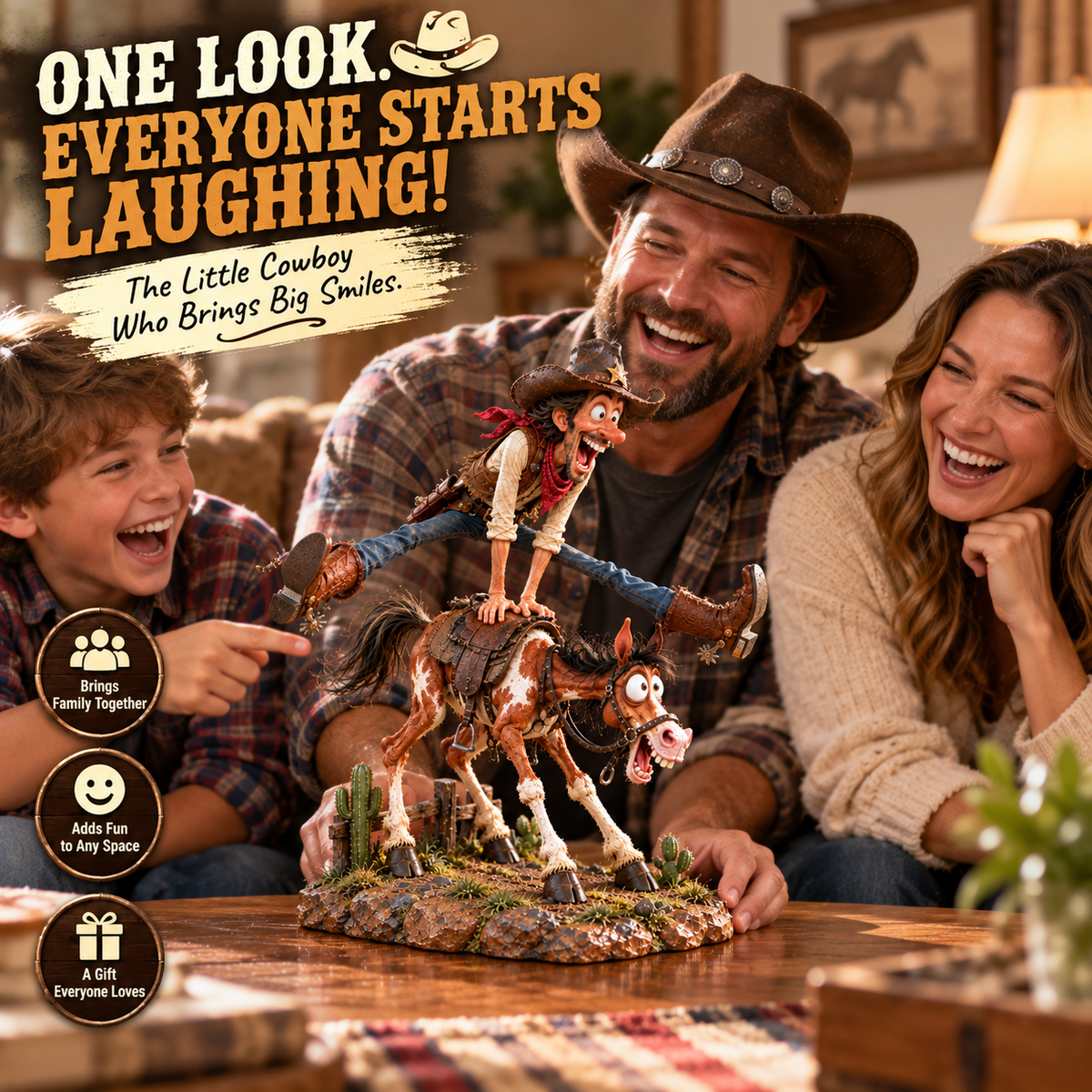 🤠Hold My Hat! – Fun Wild West Figurine🐴