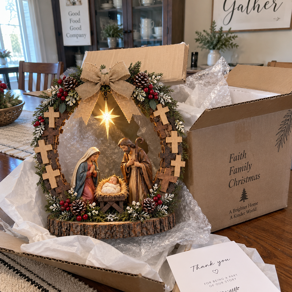 🔥😍Bethlehem’s Guiding Star | Lighted Nativity Tabletop Decor