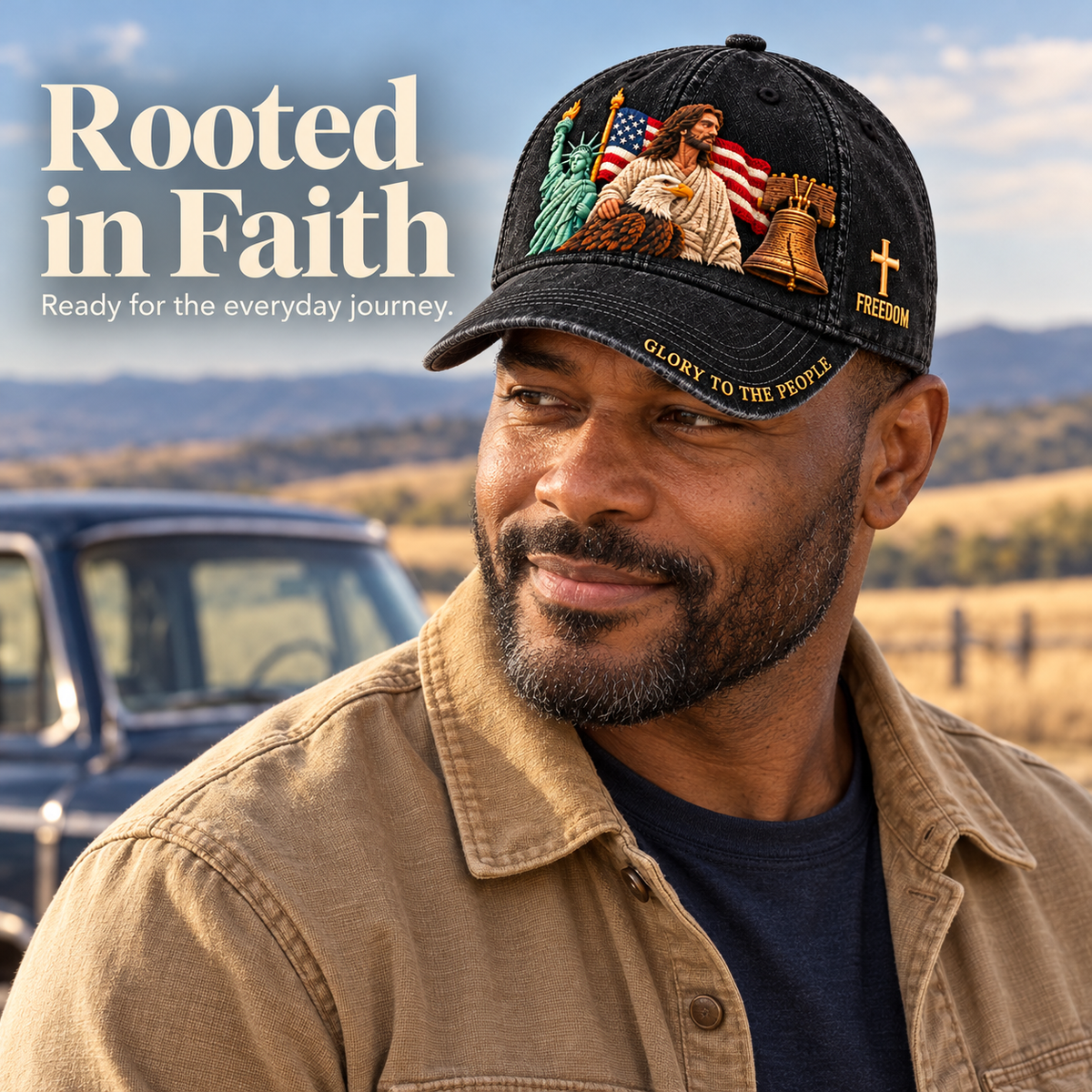 ✝️ Faith & Freedom – American Heritage Embroidered Cap 🧢