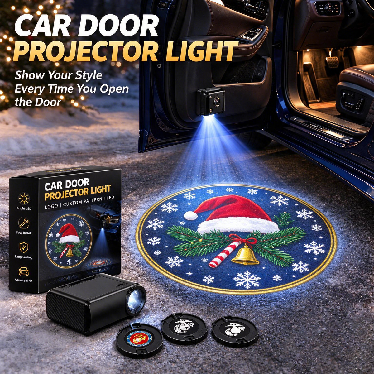 🎅Christmas Car Atmosphere Projector Light – Festive Decor for Vehicles