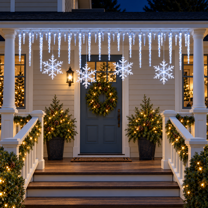❄️ Winter Glow – Snowflake & Icicle Christmas Lights ✨