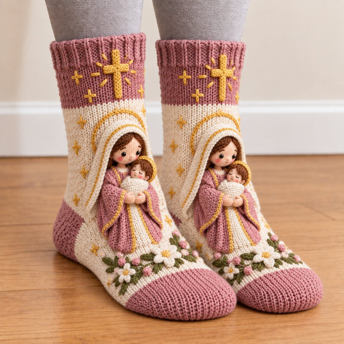 🔥😍Holy Night 3D Nativity Christmas Socks – A Meaningful Holiday Keepsake