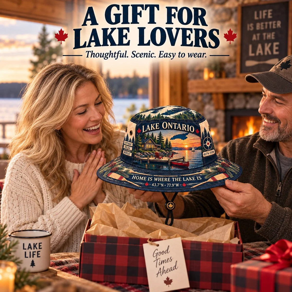 🔥🍁Lake Ontario Boonie Hat – Made for Lakeside Days (🧢100% Cotton)