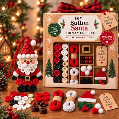 ☃️DIY Button Snowman Ornament Kit-💕Step-by-Step Guide Included