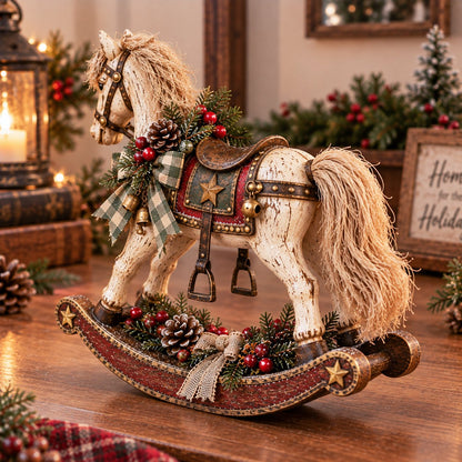 🎠Vintage Holiday Rocking Horse – A Charming Seasonal Accent