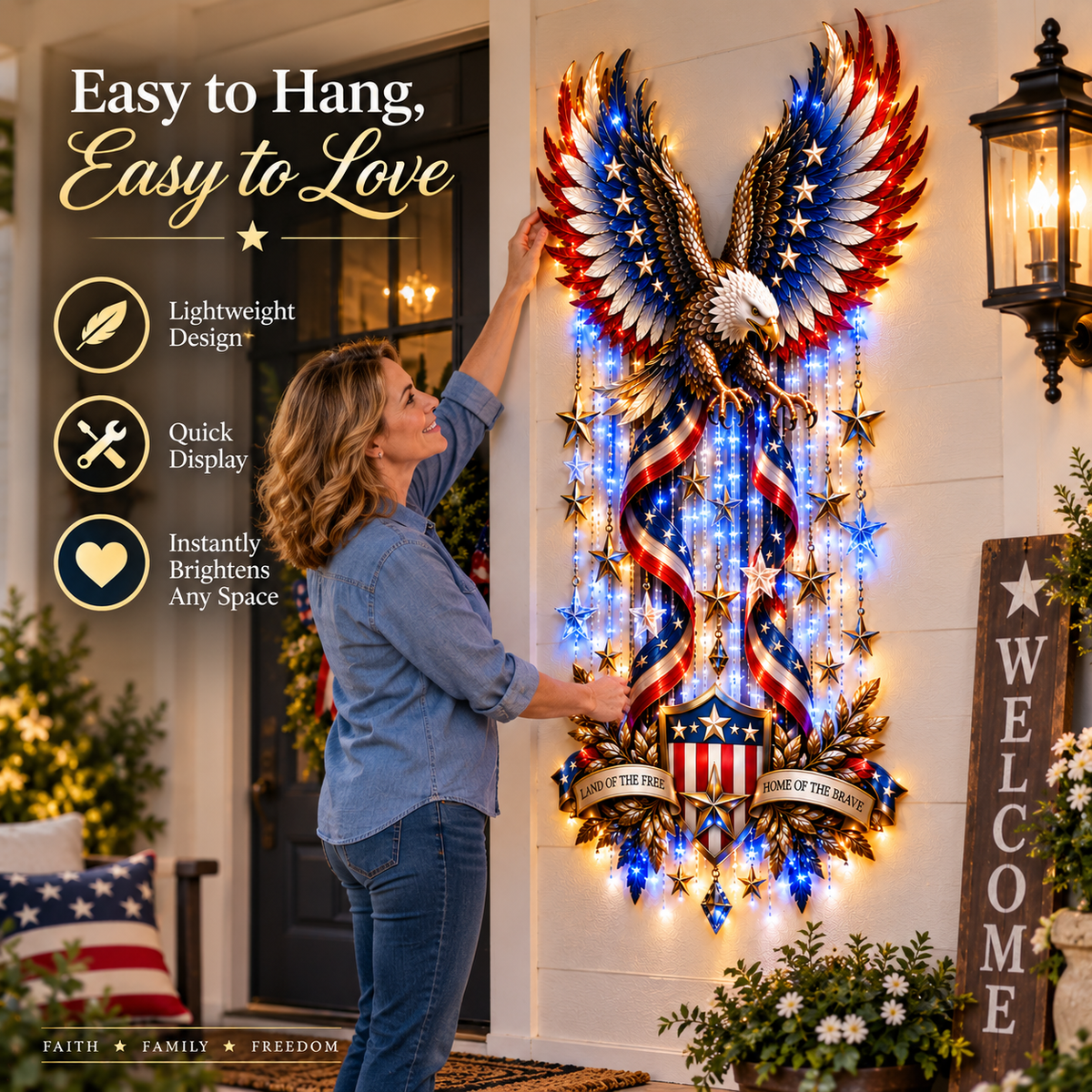 🦅American Glory Cascade™ - Let Freedom Light Your Home🏠
