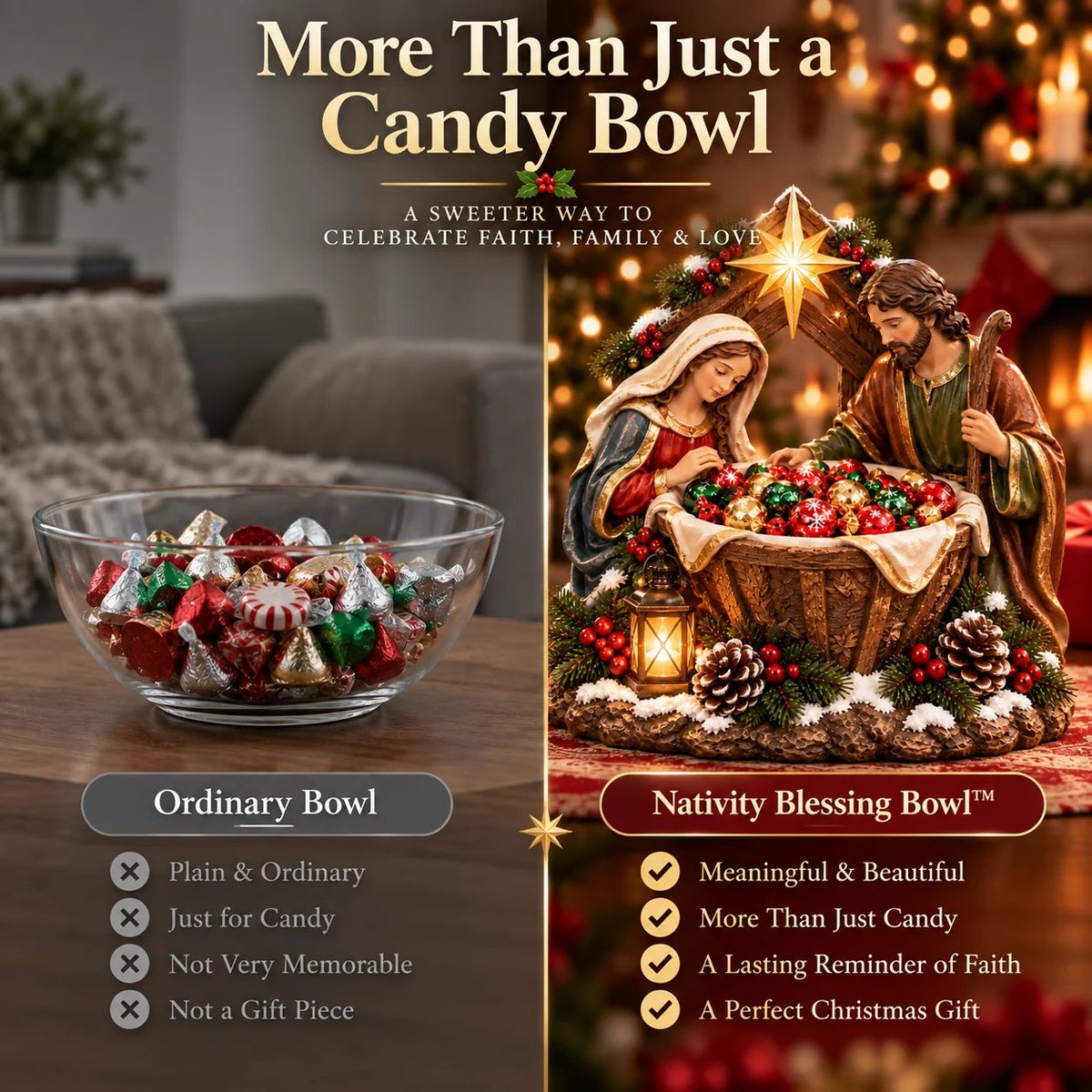 ⏳ Last Day 49% OFF – ✝️ Bethlehem Blessing Bowl™ | Lighted Nativity Christmas Treat Bowl 🎄