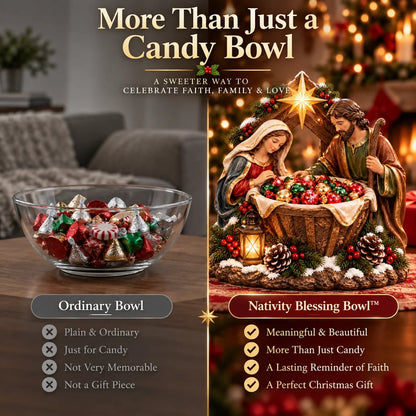 ⏳ Last Day 49% OFF – ✝️ Bethlehem Blessing Bowl™ | Lighted Nativity Christmas Treat Bowl 🎄