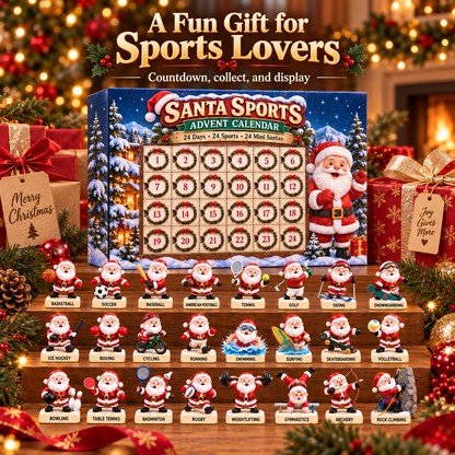 🎅🚴Santa Sports Advent Calendar – 24 Days of Mini Sports Santas⛹️🏌️