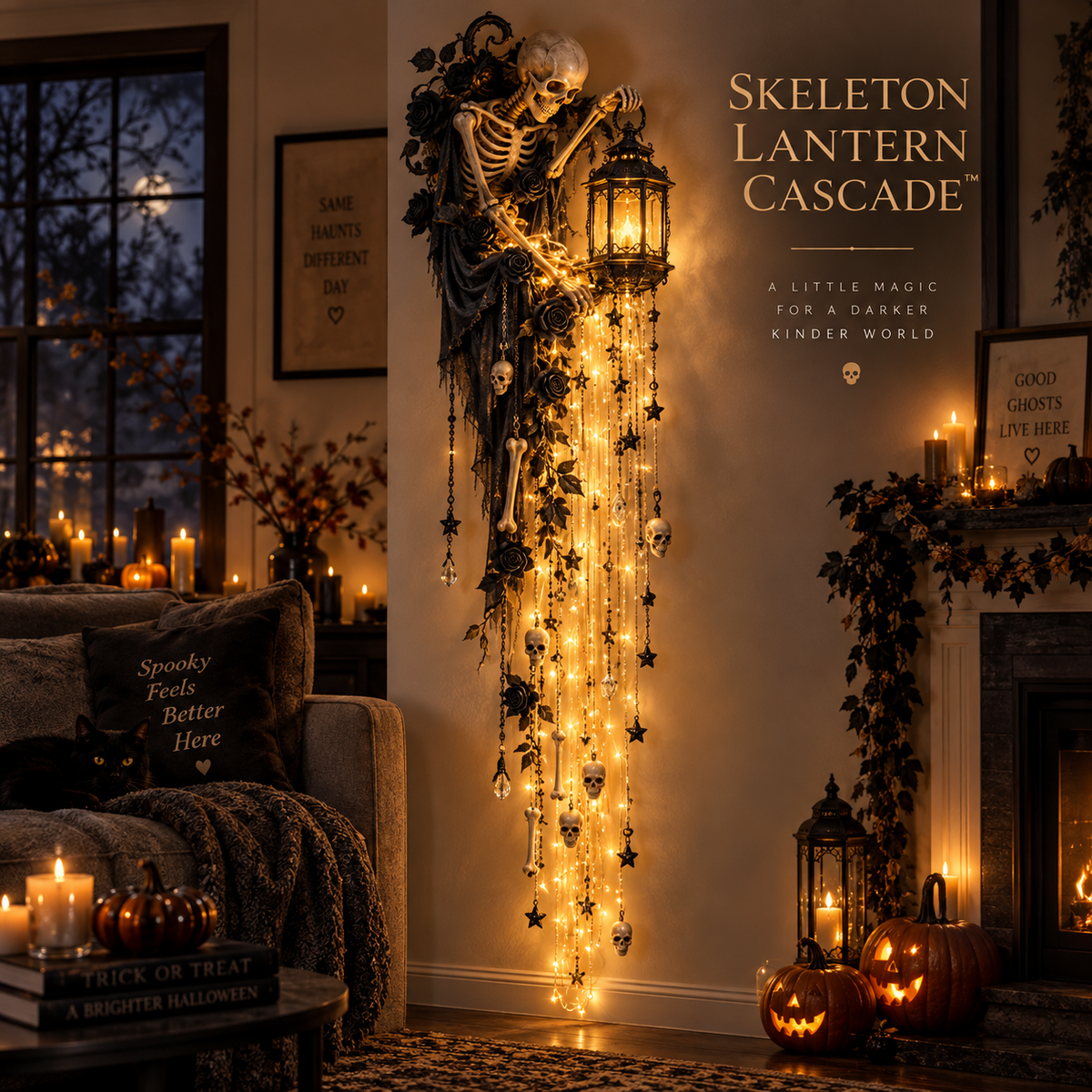 LAST DAY 49% OFF✨ Enchanted Halloween Cascade Lights | Gothic Hanging Wall Decor – 5 Styles