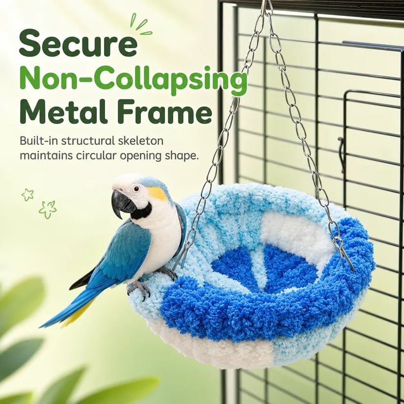 🧶Cozy Bird Hammock – Soft Hanging Cage Bed ✨