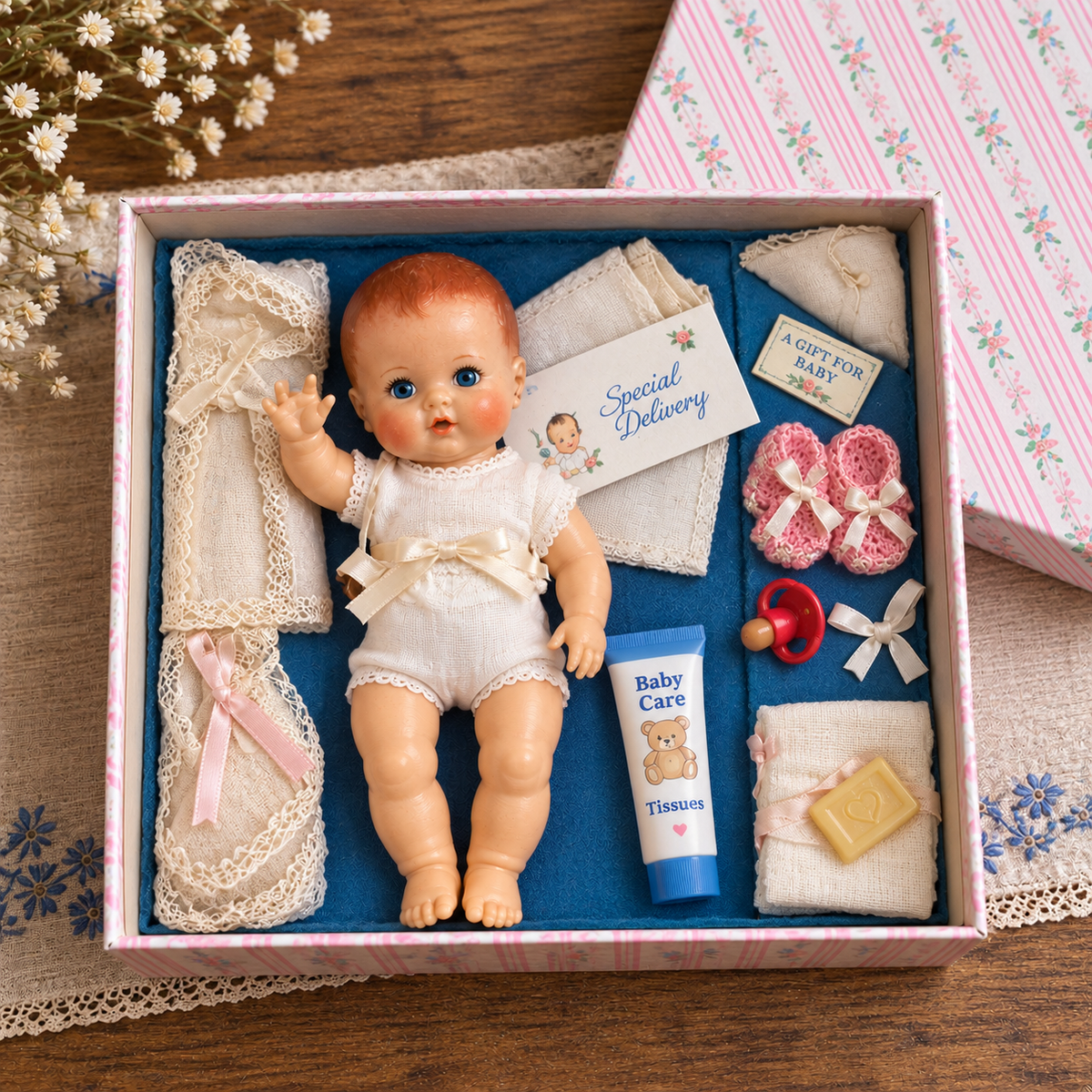 🎀A Little Box of Yesterday — 👶Vintage Baby Doll Keepsake Gift Set