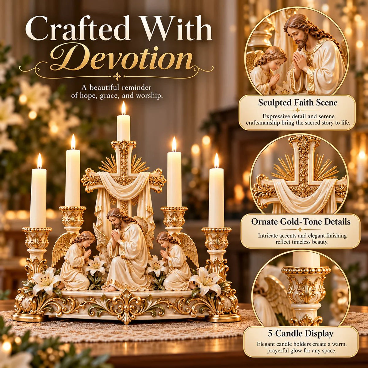 🕯️ Light of His Presence — Sacred Christian Candleholder ✝️