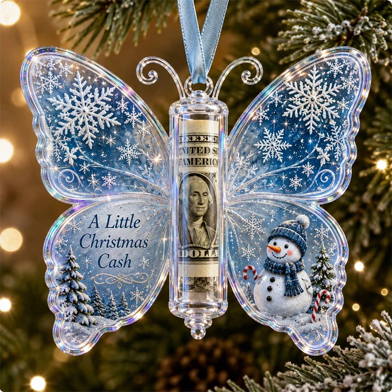 🦋💵 Adorno Mariposa Regalo Dinero de Navidad – Portadinero de Recuerdo Festivo 🎄✨