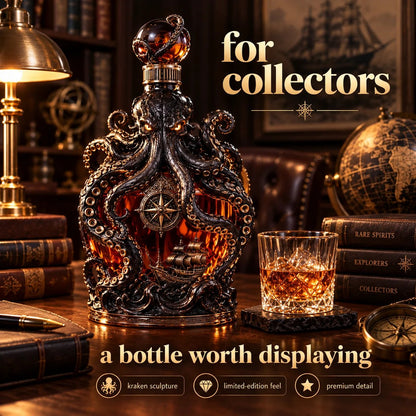 🥃Dark Abyss Kraken Decanter – Sculpted Collector Bottle for Home Bar & Gifting