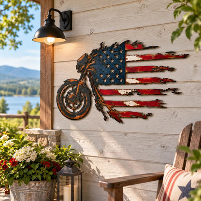 🔥American Pride Motorcycle Metal Wall Art