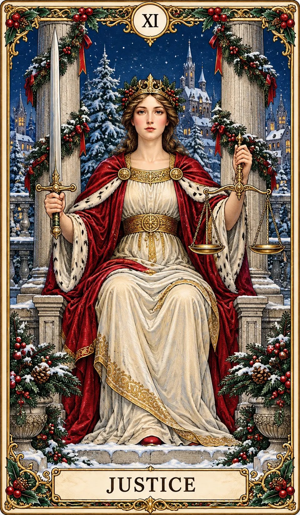 🔥The Enchanted Holiday Tarot – 78 Cards & 12 Days of Rituals🎉