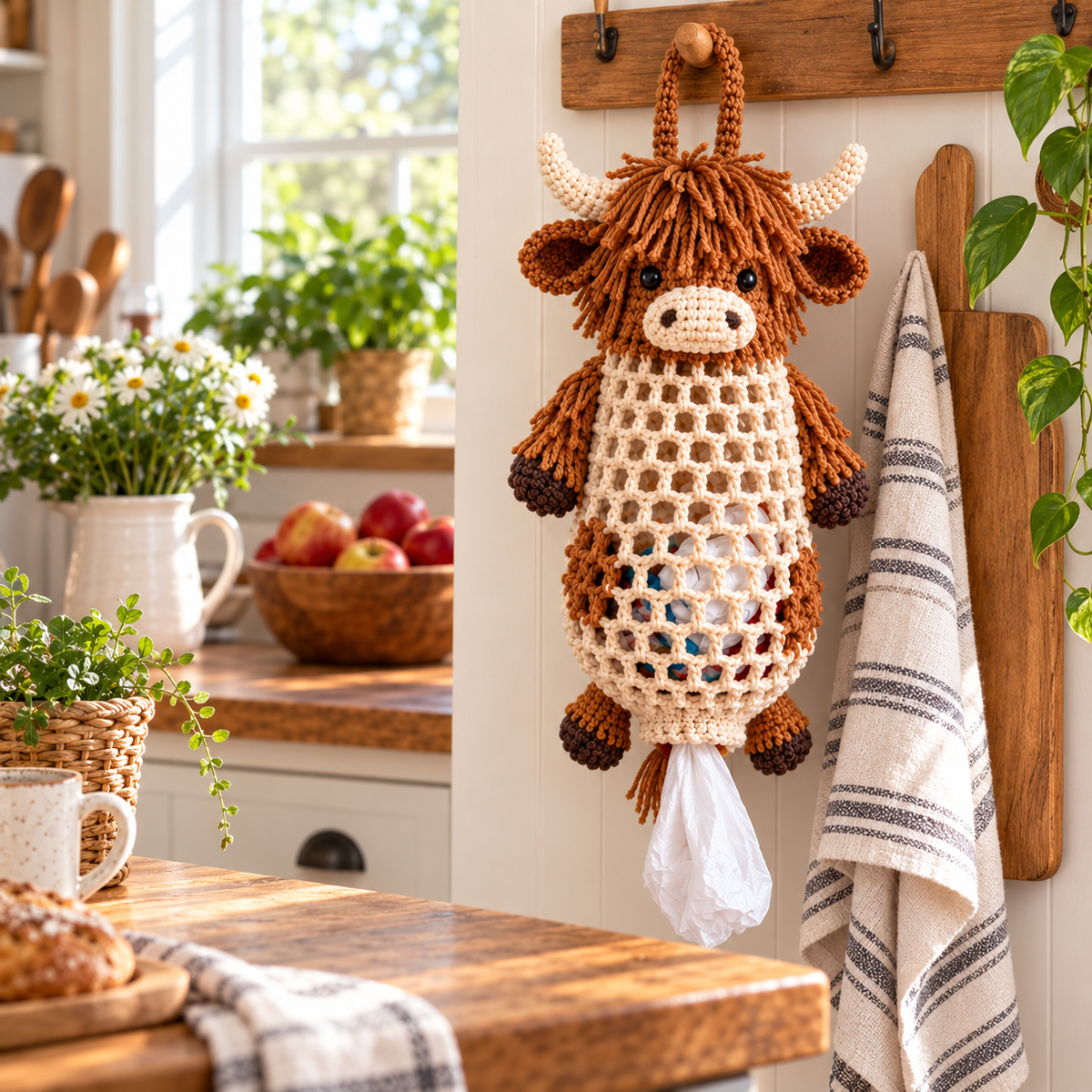 🧶Crochet Animal Bag Holder Kit – Cute & Functional DIY Home Storage
