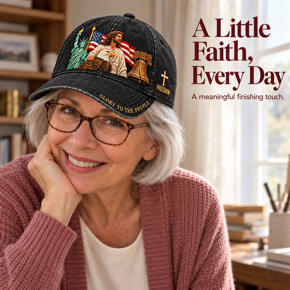 ✝️ Faith & Freedom – American Heritage Embroidered Cap 🧢