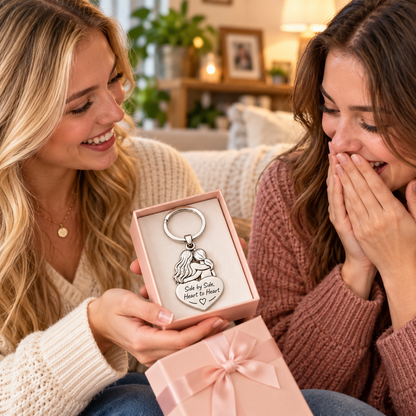 ❤️ Side by Side™ Friendship Keychain – Heart to Heart Best Friends Gift