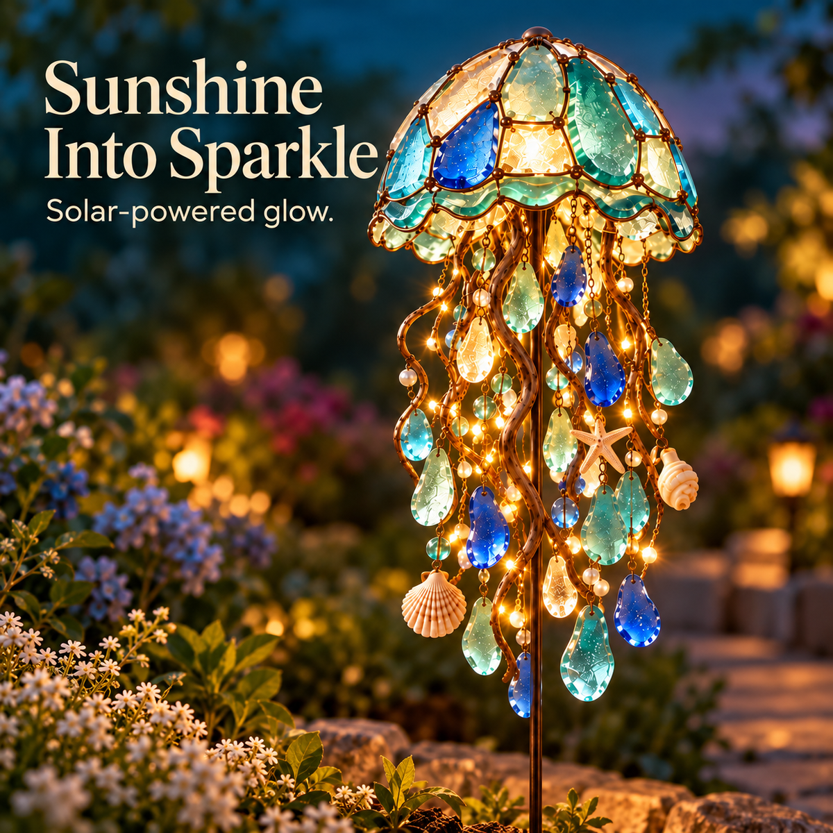 🌊✨Ocean Whispers – Solar Jellyfish Garden Light