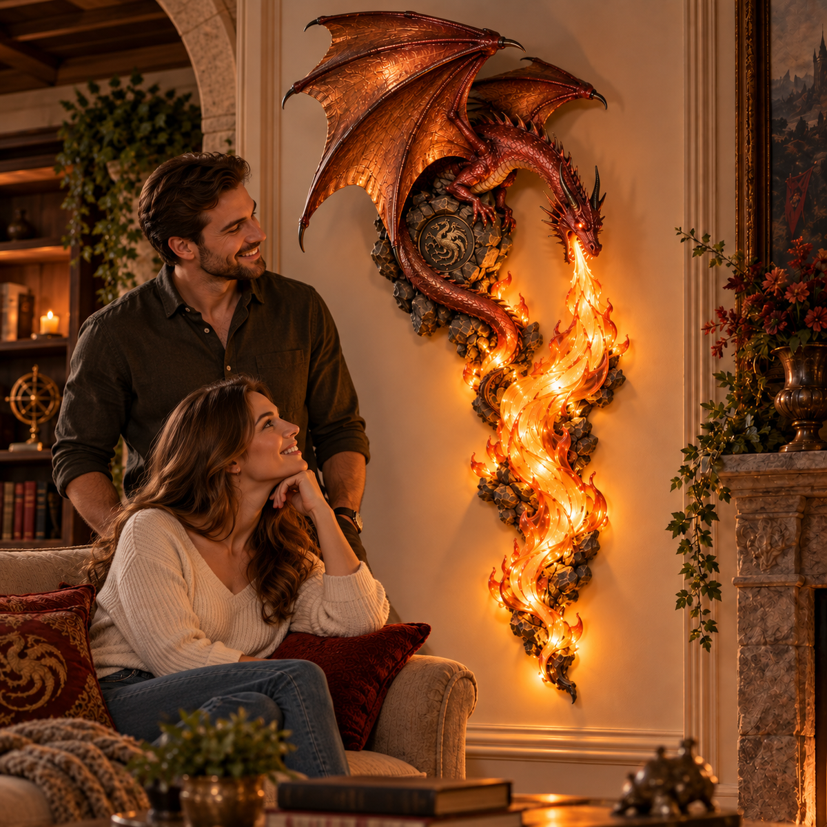 🔥😍Fiery Dragon Wall Sconce – A Bold Fantasy Accent for Your Home