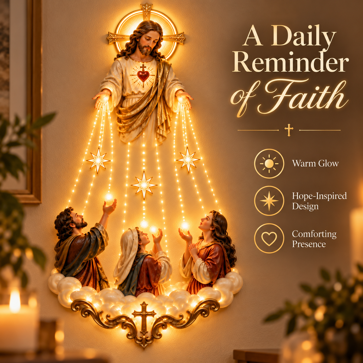 ✝️✨Light of Hope™ Sacred Heart Jesus Wall Light