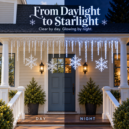 ❄️ Winter Glow – Snowflake & Icicle Christmas Lights ✨