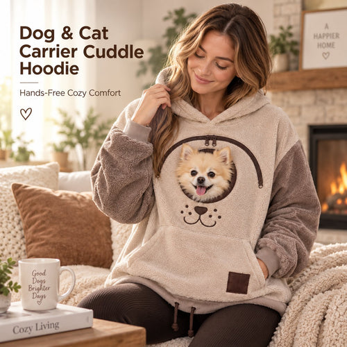 ⏰LAST DAY 50% OFF 🐾 Cozy Pet Carrier Hoodie — Built-In Pouch for Cats & Small Dogs