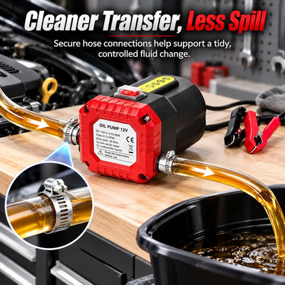 🛢️⚡ 12V 80W Electric Oil Extractor Pump – Engine Oil & Gear Oil Transfer Kit with Hoses